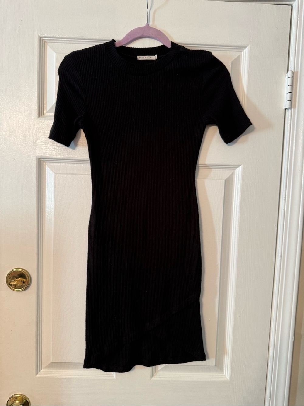 Heart Hips Black Ribbed Mini Dress